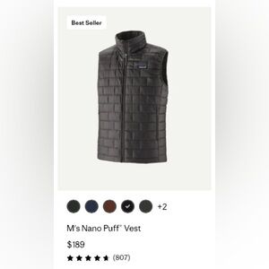 Patagonia Dark Gray Quilted Vest